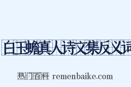 白玉蟾真人诗文集反义词是什么意思的图片